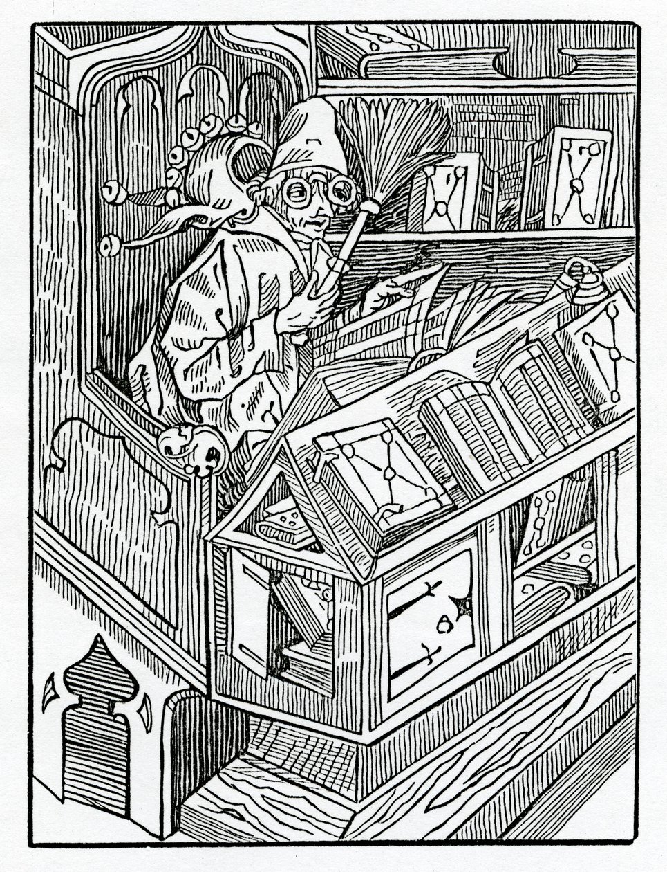 Here Begynneth the Foles and First Inprofytable Bokes, Illustration from Alexander Barclay