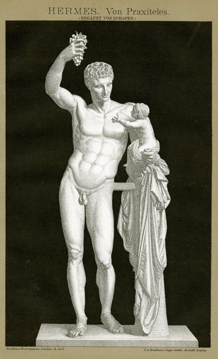 Hermes and the Infant Dionysos attributed to Praxiteles c.1895 by German School