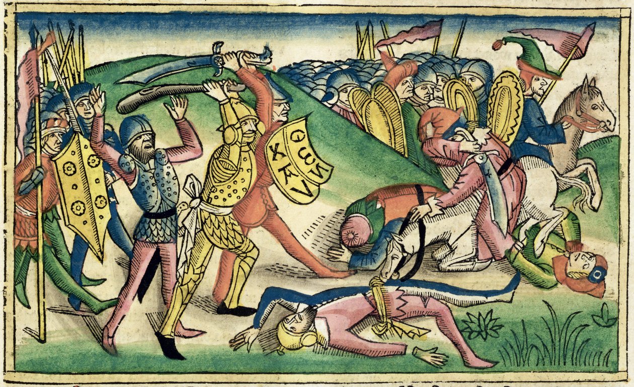 I Kings 15:16 War between Asa and Baasha, from the Nuremberg Bible by German School