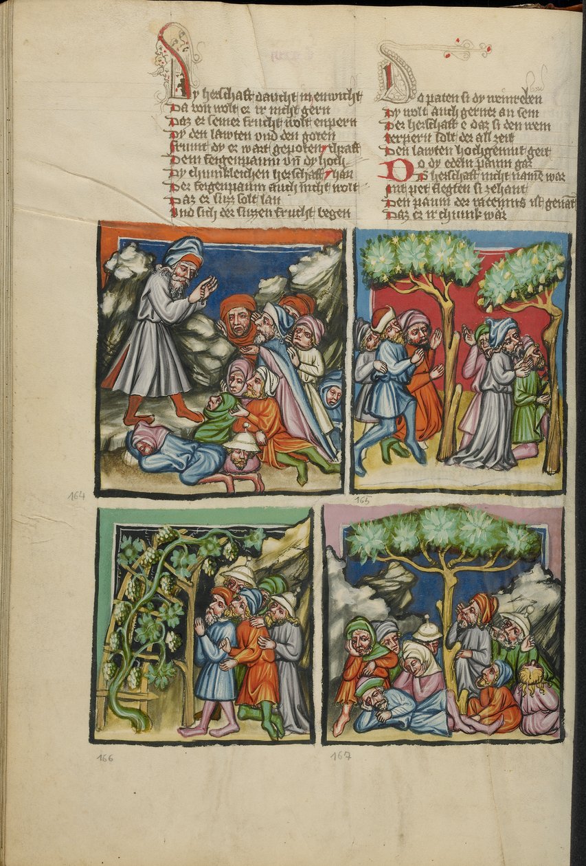Illuminations from Weltchronik Ms 33 fol. 135v by German School