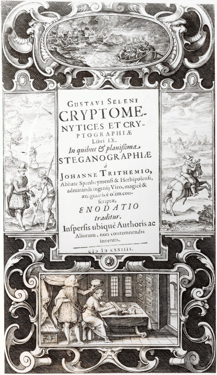 Illustration from Book 9 of Cryptomenysis and Cryptography by Gustavus Selenus (Augustus, Duke of Brunswick), 1624 by German School