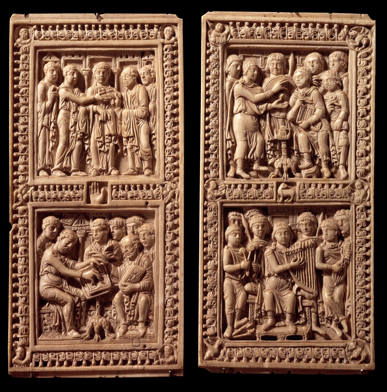 Ivory bindings of the Dagulf Psalter: David, Saint Jerome by German School