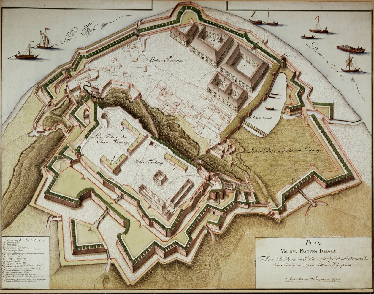 Map of the Fortress of Belgrade After Its Conquest by Fieldmarshal Gideon Freiherr von Laudon by German School