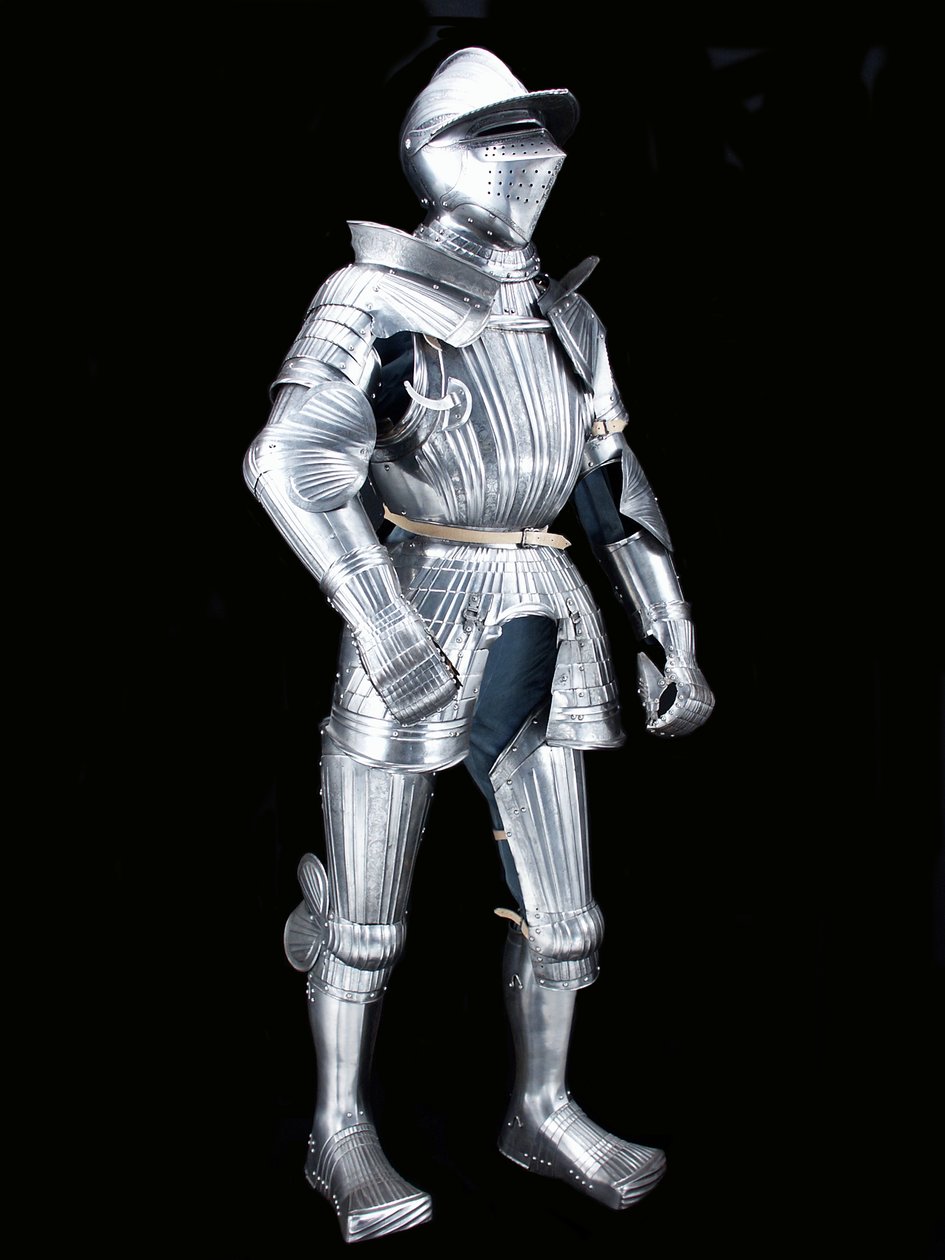 "Maximilian" field armour of the "Fico" group, with associated helmet, decorated c.1805 by German School