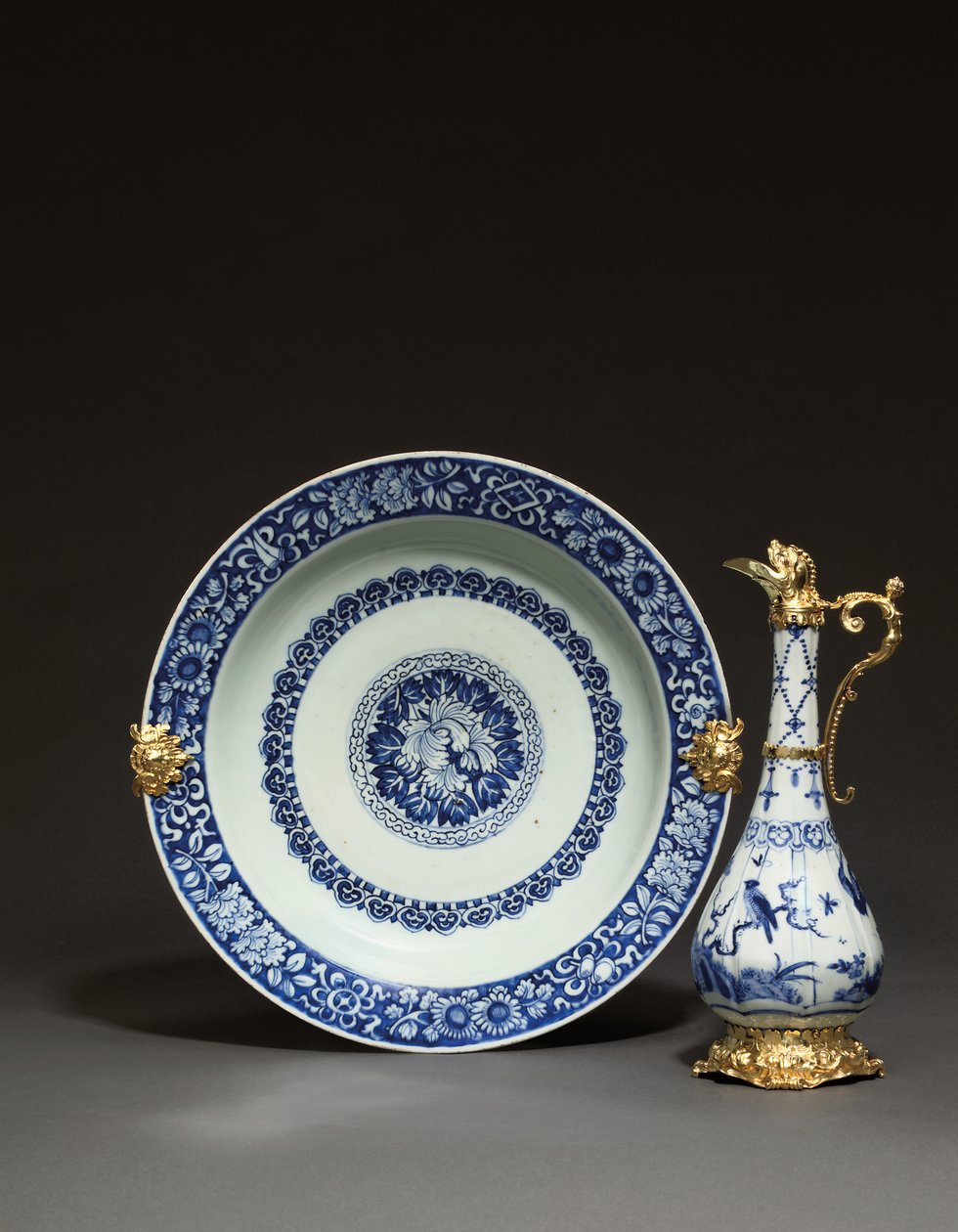 Mounted Chinese ewer and dish, Augsburg, c.1655-60 by German School
