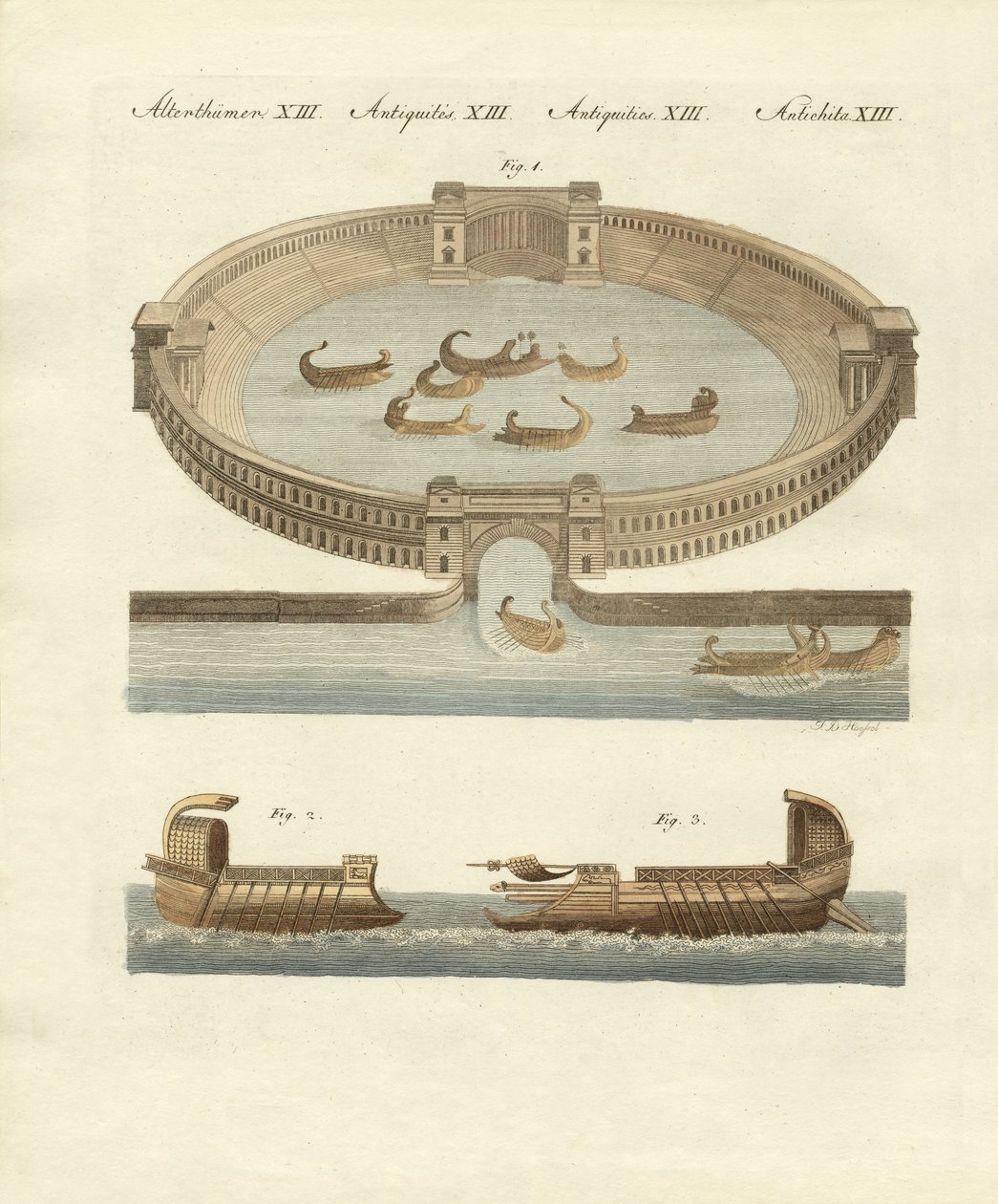 Naumachia of the Ancients by German School: Fine art print