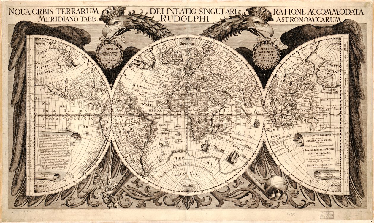 Nova Orbis Terrarum, from "Tabulae Rudolphinae" by Johannes Kepler by German School
