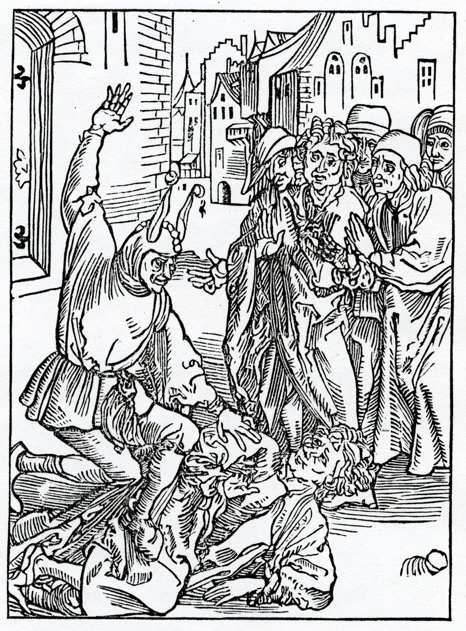 Of Brekynge and Hurtynge of Amyte and Frendshyp, Illustration from Alexander Barclay