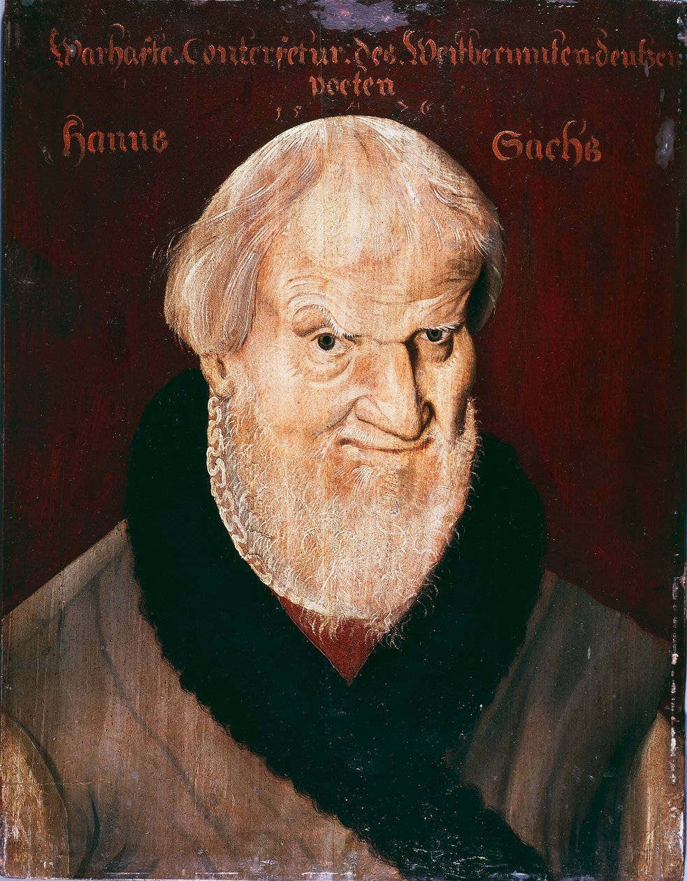 Portrait of Hans Sachs (oil on canvas) by German School