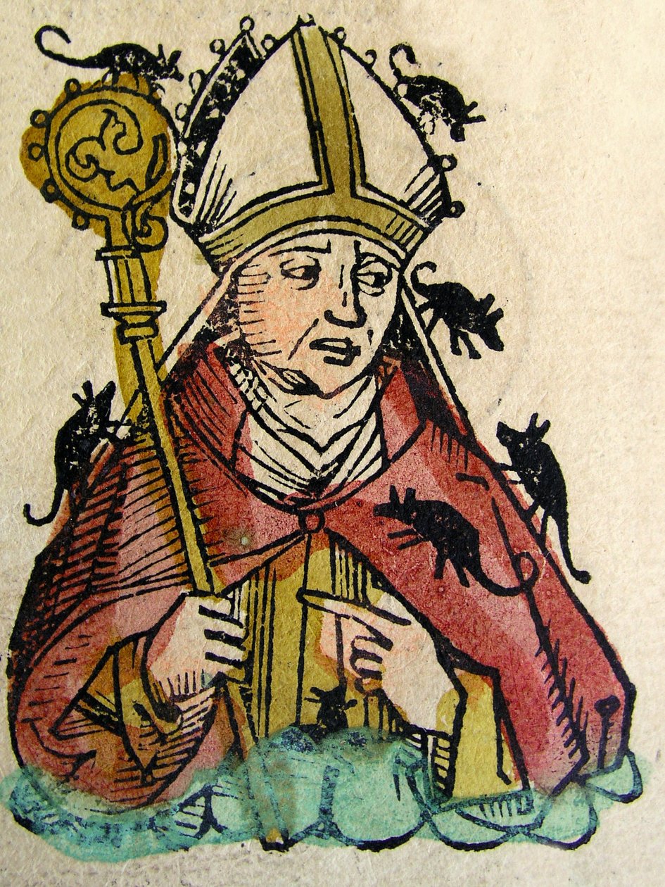 Portrait of Hatto, the Archbishop of Mainz Depicted Being Eaten Alive by Mice by German School