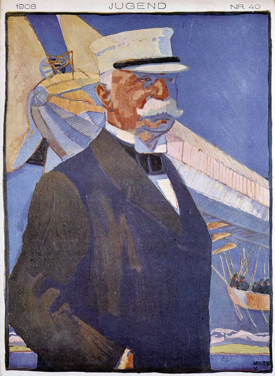 Portrait of Zeppelin in Front of an Airship - in 
