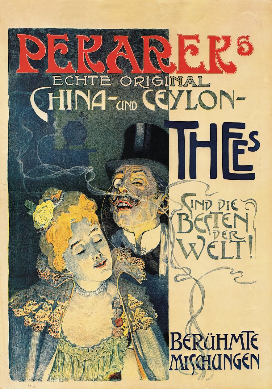 Poster advertising Perarers teas by German School