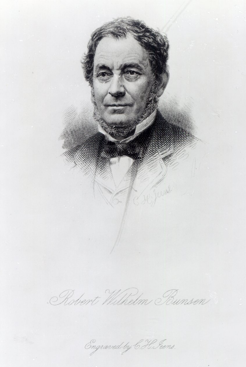Robert Wilhelm Bunsen, Engraved by C.H Jeens by German School