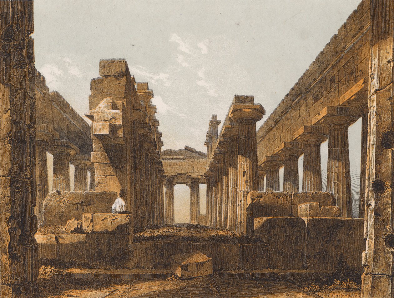 Second Temple of Hera, Paestum, Italy by German School