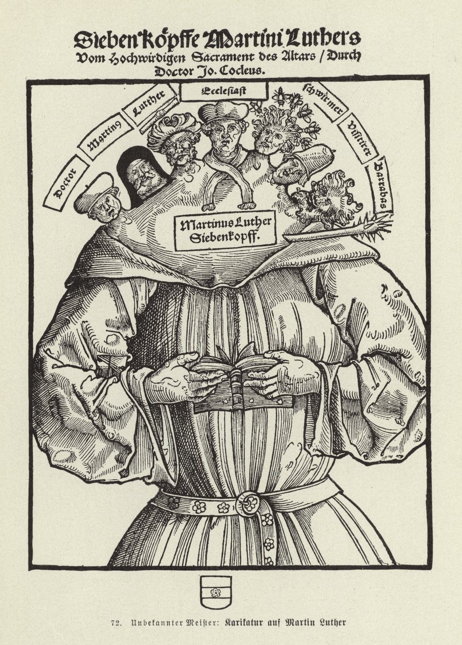 Seven Heads of Martin Luther by German School