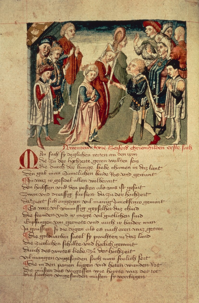 Siegfried sees Kreimhild for the first time, from the 