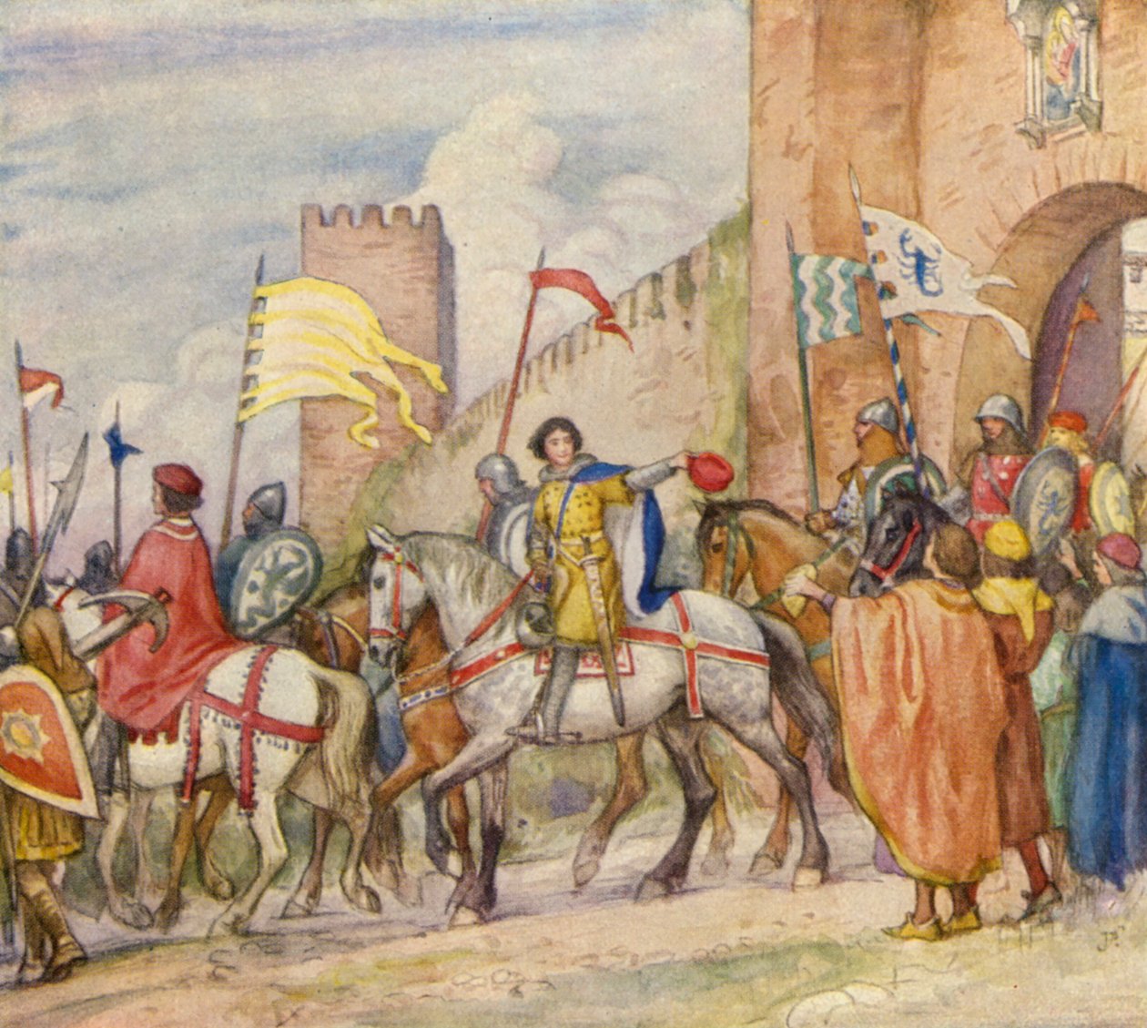 St Francis of Assisi Setting Off to War by German School