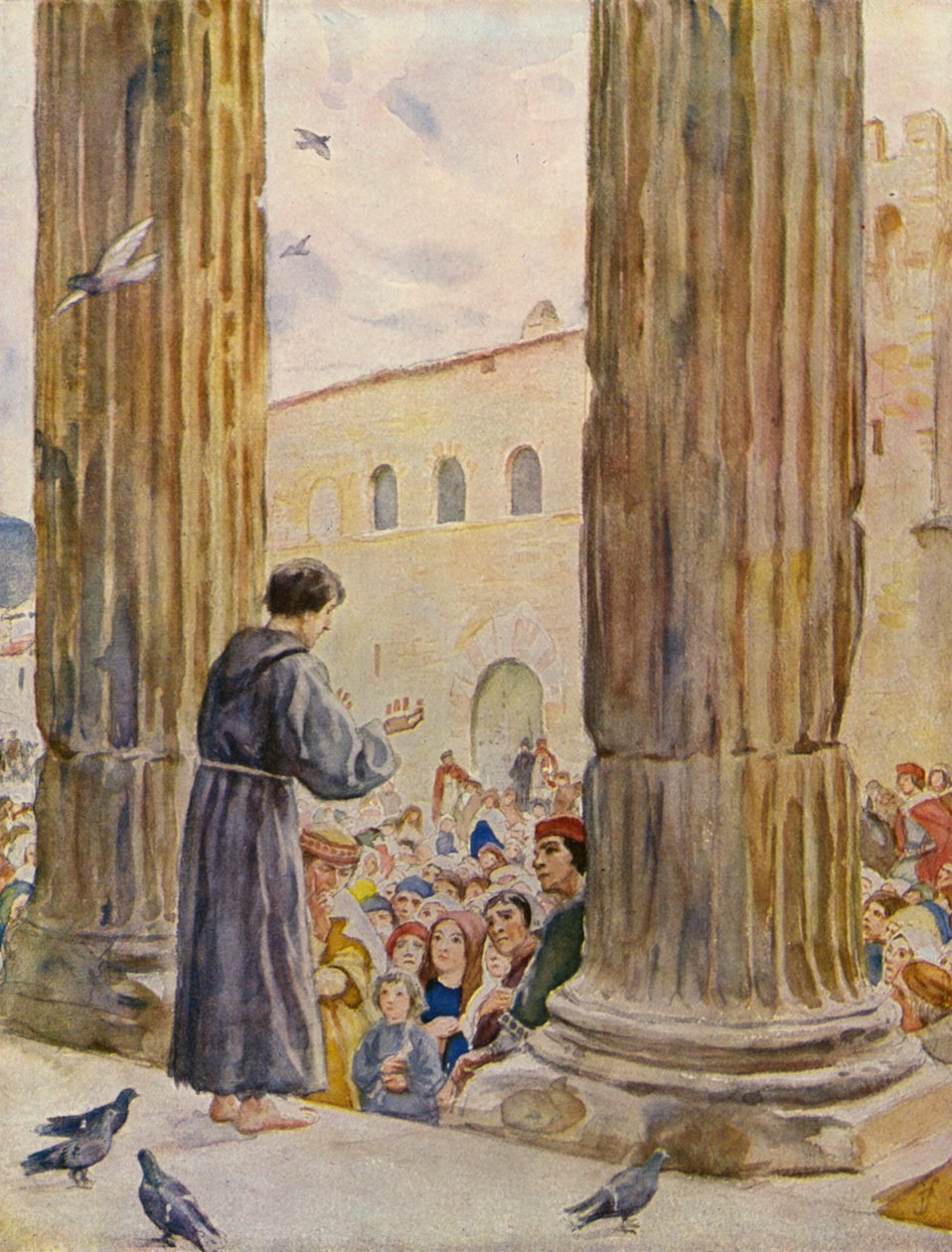 St Francis Preaching His First Sermon by German School