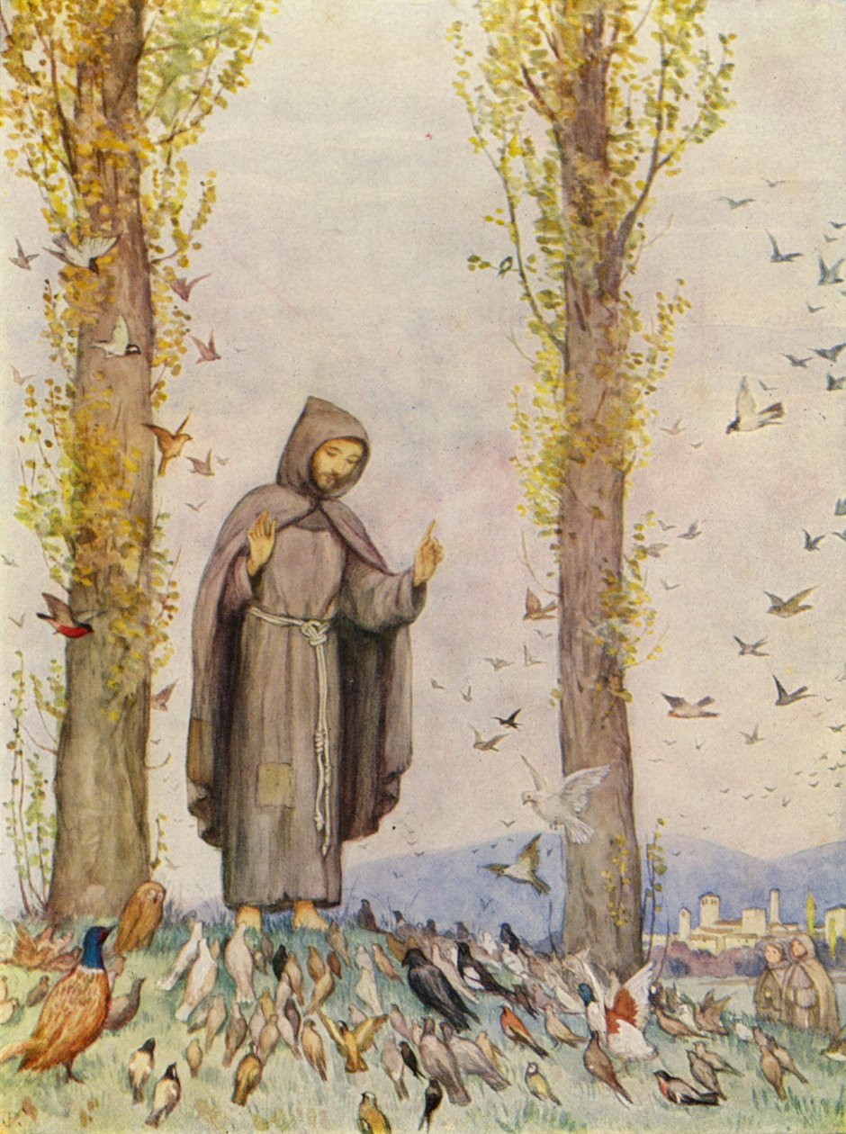 St Francis Preaching to the Birds by German School