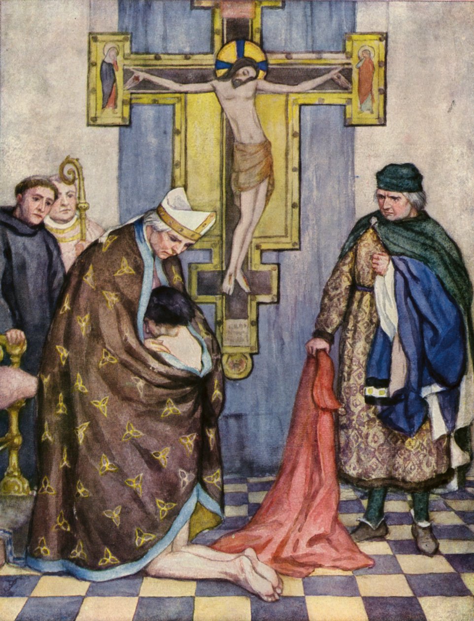 St Francis Renouncing His Father Before the Bishop of Assisi by German School