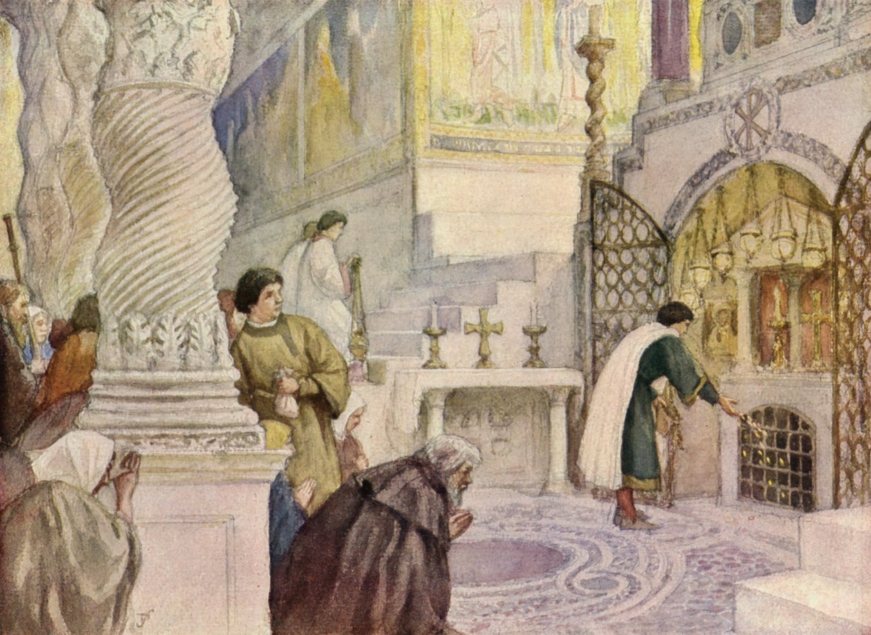 St Francis Visiting the Tomb of One of the Apostles by German School
