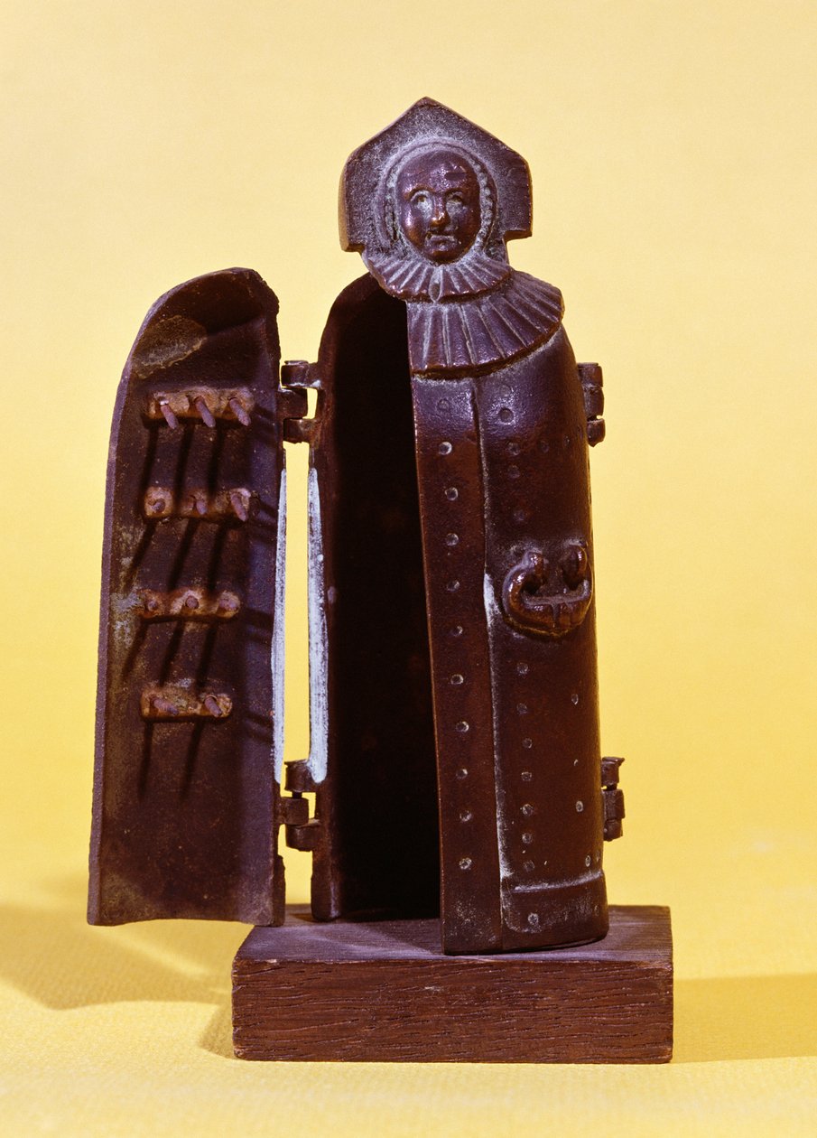 Statuette of the Nuremberg black Virgin, reduction of a 15th century statue, used for torturing the witches by German School