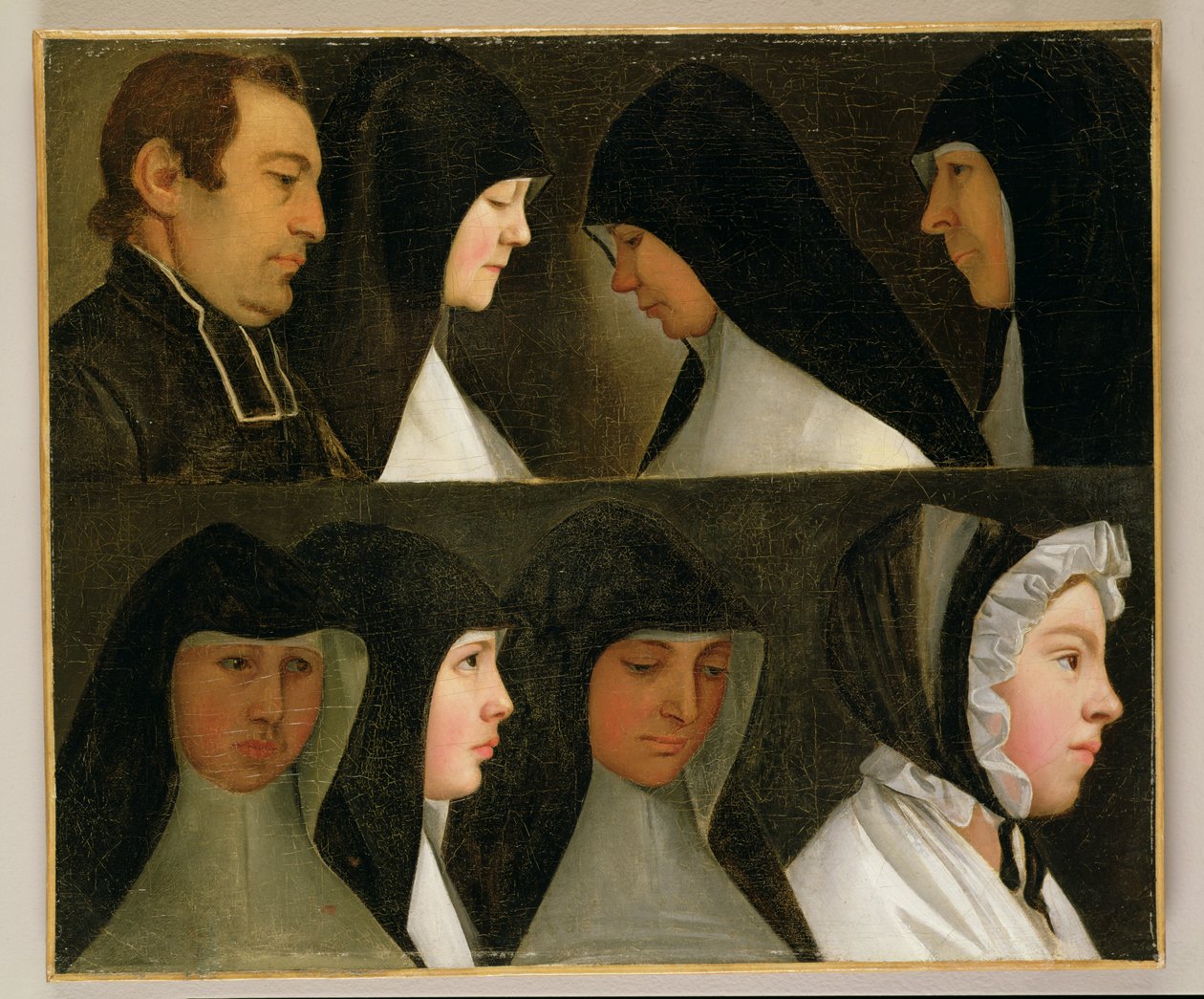 Study of Nuns, a Novice and an Abbot by German School