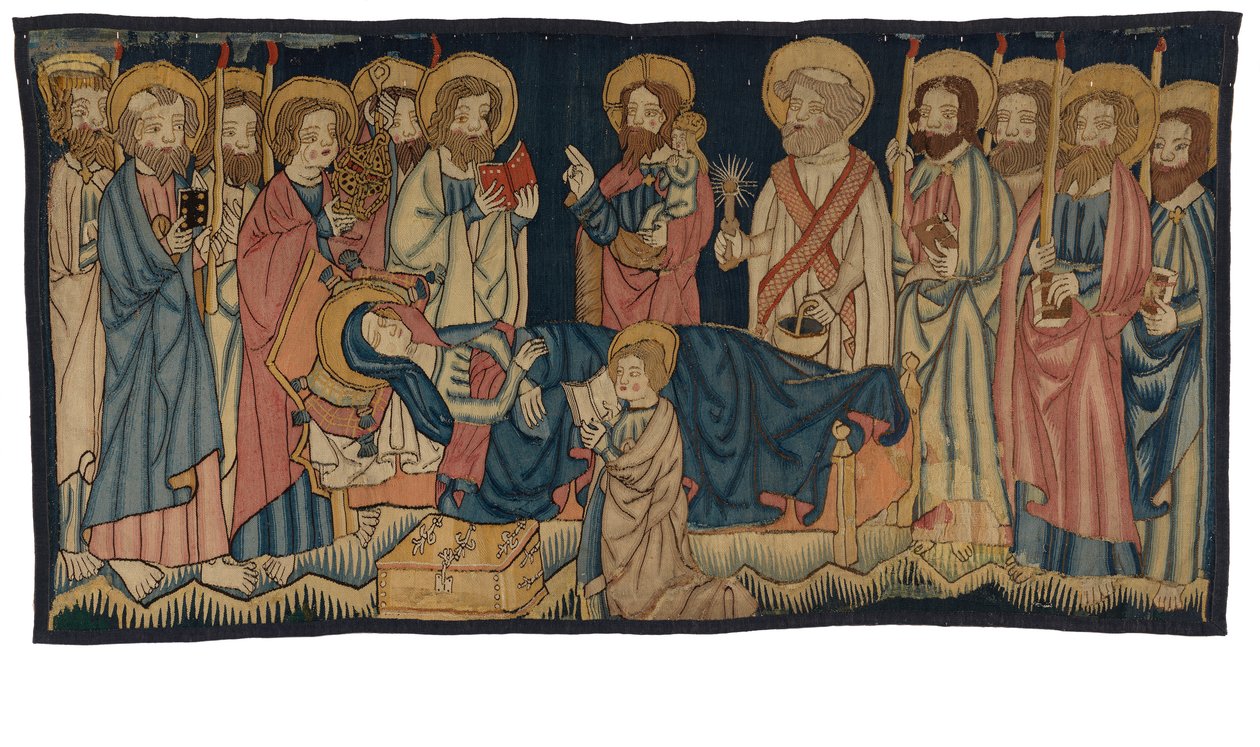 Tapestry panel depicting the Death of the Virgin by German School