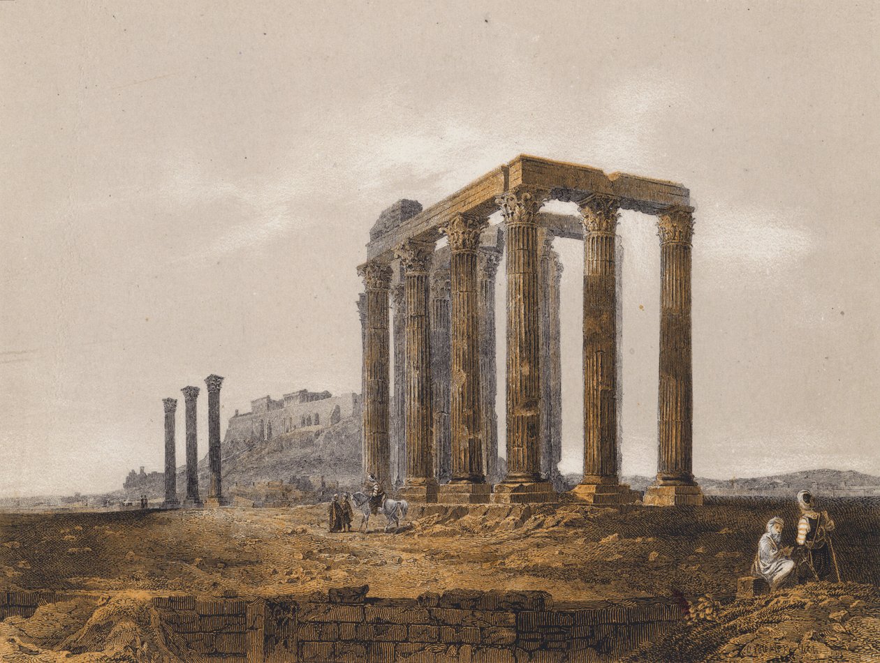 Temple of Olympian Zeus, Athens, Greece by German School