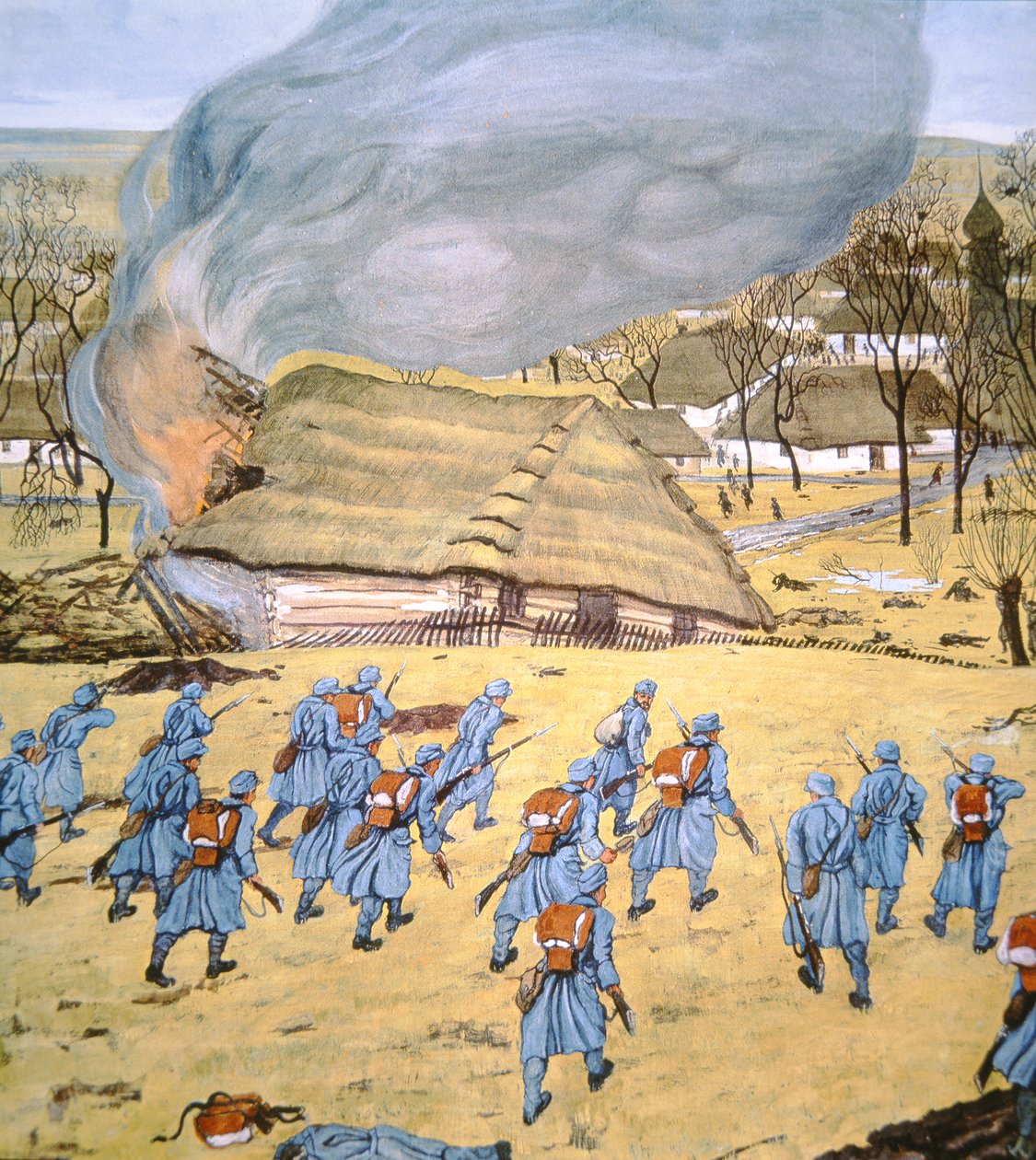 The First Austrian-Hungarian Landsturm Regiment attacks Serbian village of Stady Korciyan, December 22 by German School
