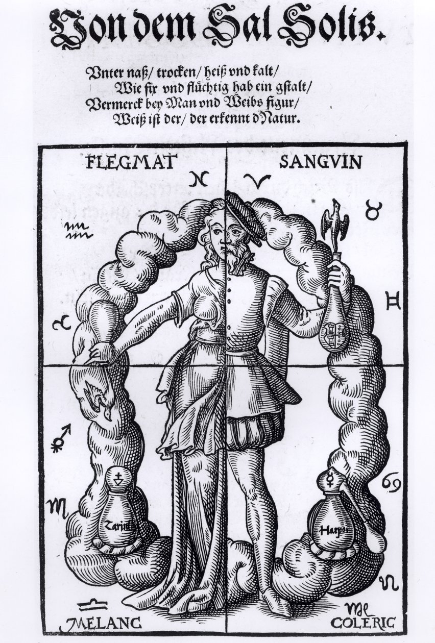The Four Humours, from Quinta Essentia by Leonhart Thurneisser zun Thurn published in Leipzig, 1574 by German School