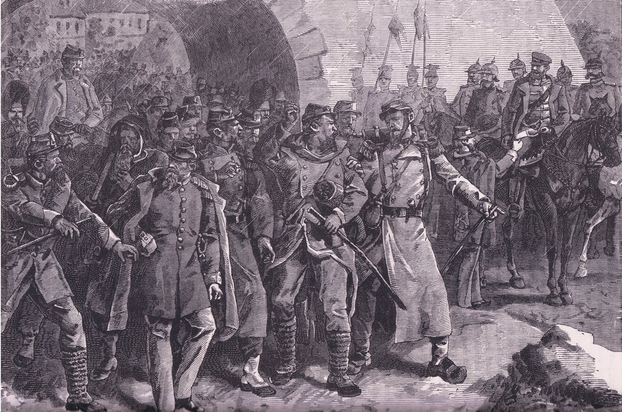 The French army leaving Metz, Cassells History of the War between France and Germany published by Cassell and Company Limited, c.1890 by German School