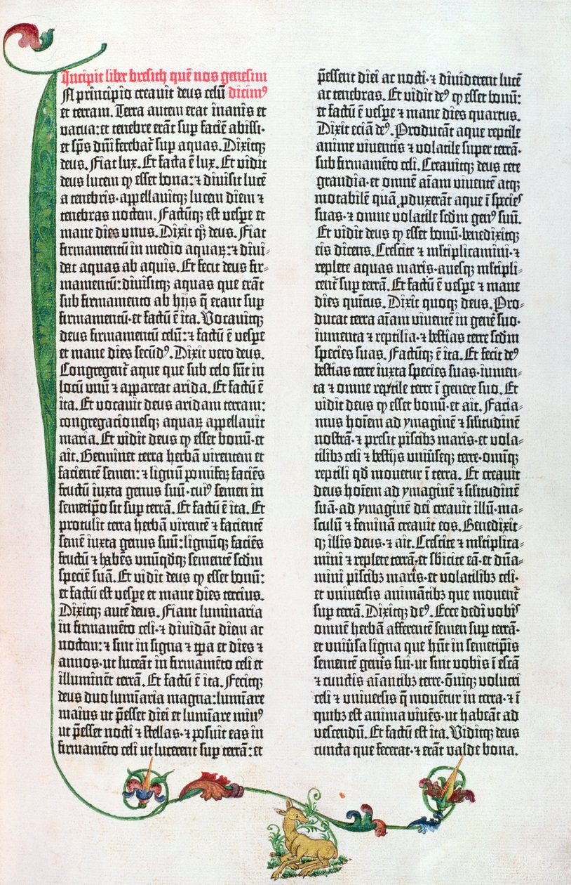 The Gutenberg Bible, Mainz c.1450-55 by German School