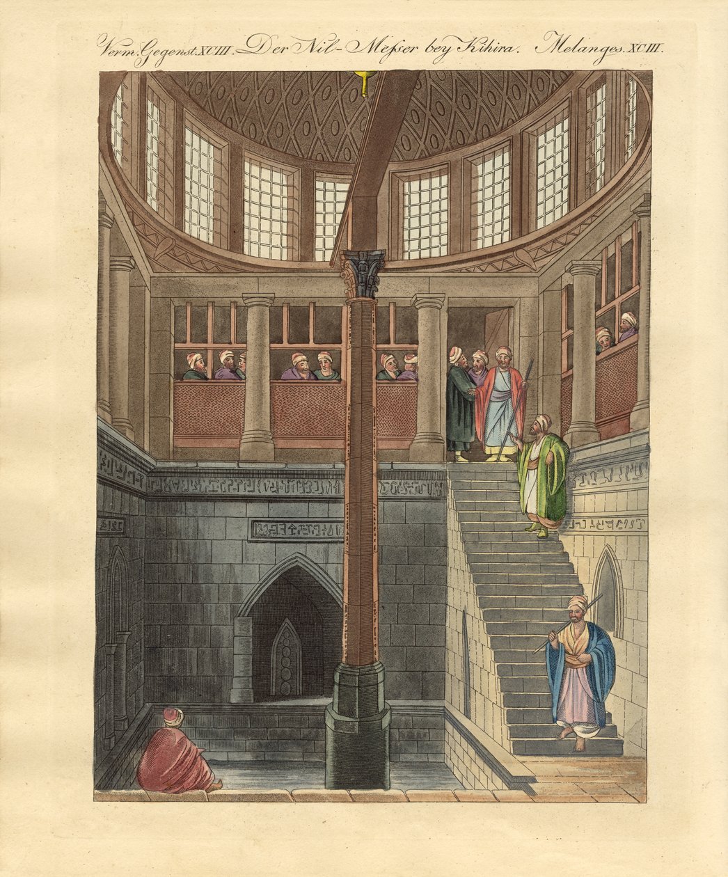 The Nilometer on the island of Rawda near Cairo by German School
