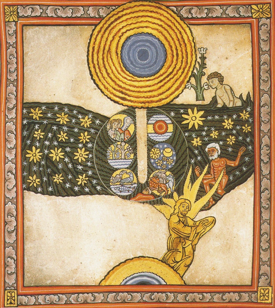 The Redeemer. Miniature from Liber Scivias by Hildegard of Bingen, c.1175 by German School