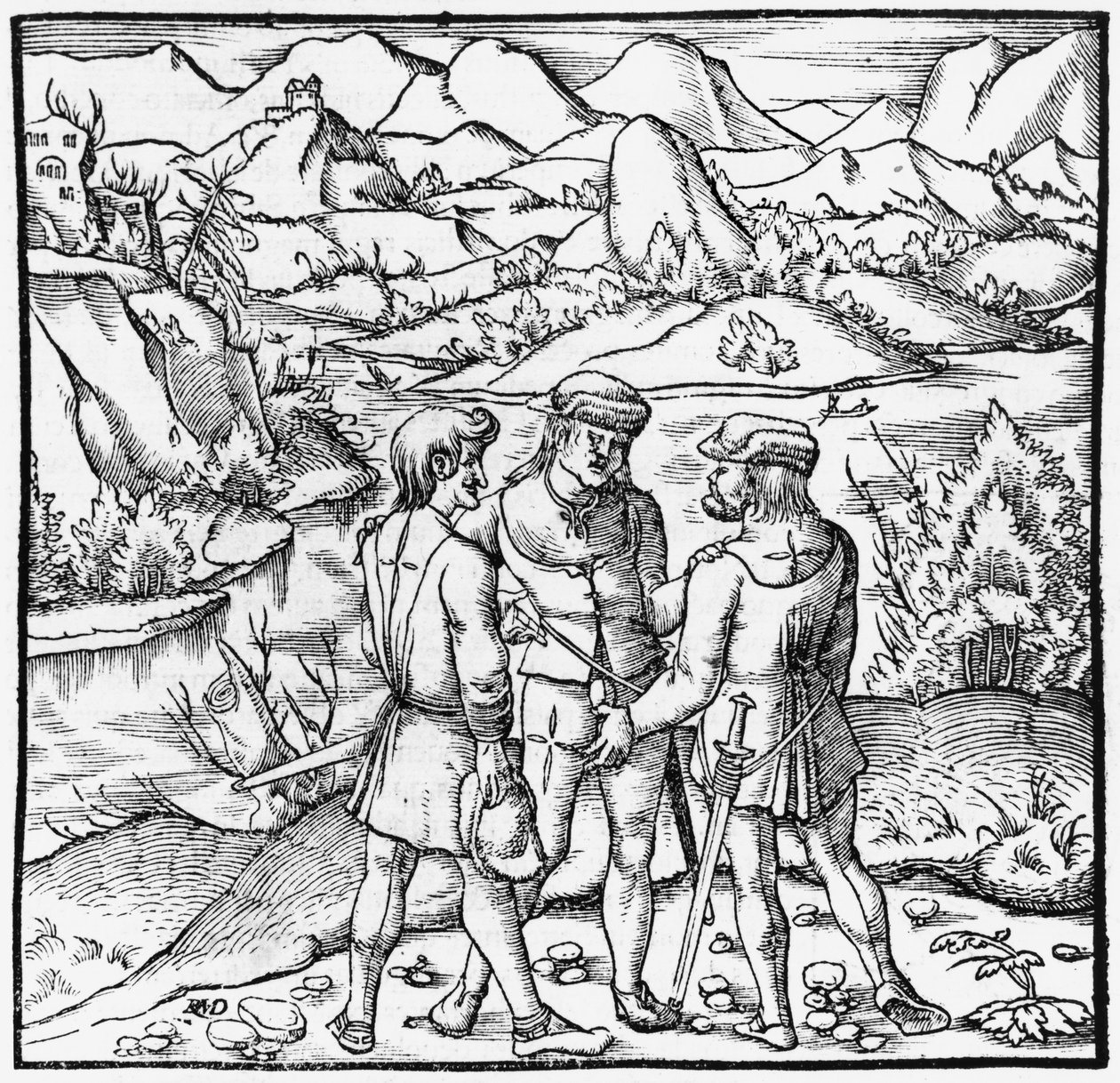 The Rutli Oath (illustration from Cosmographie Universelle by Sebastien Munster, published 1559) by German School