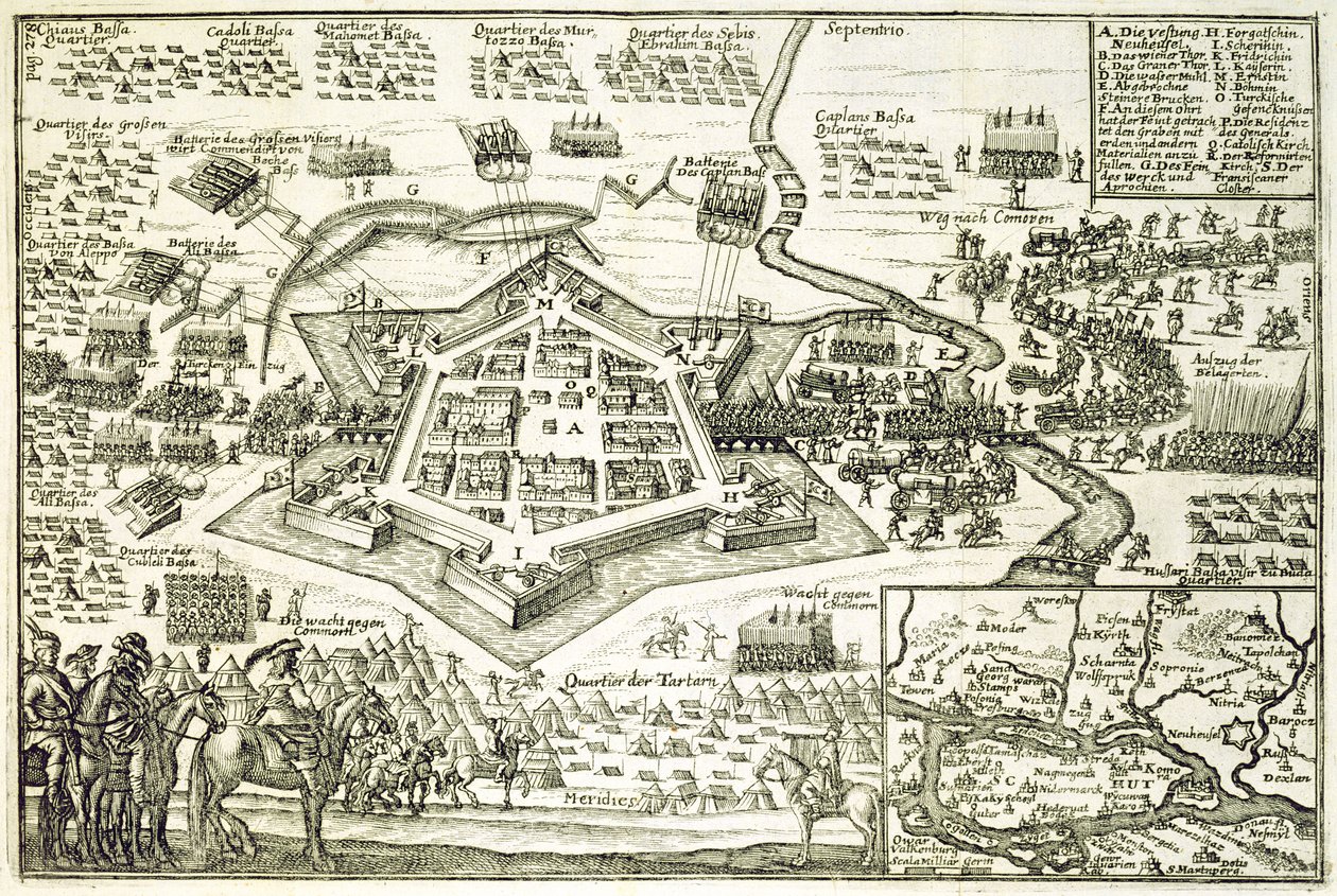 The Siege of Neuhausel by the Turks in 1663, Illustration from a Book on the Ottoman Campaigns in Europe, Engraved by Paul Furst by German School