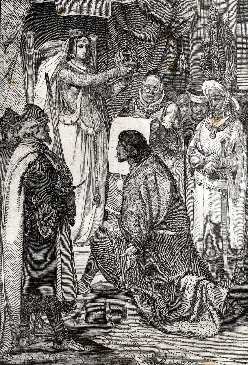 The Coronation of Erik XIII of Pomerania as King of Sweden, Denmark and Norway, by Margaret I of Denmark by German School