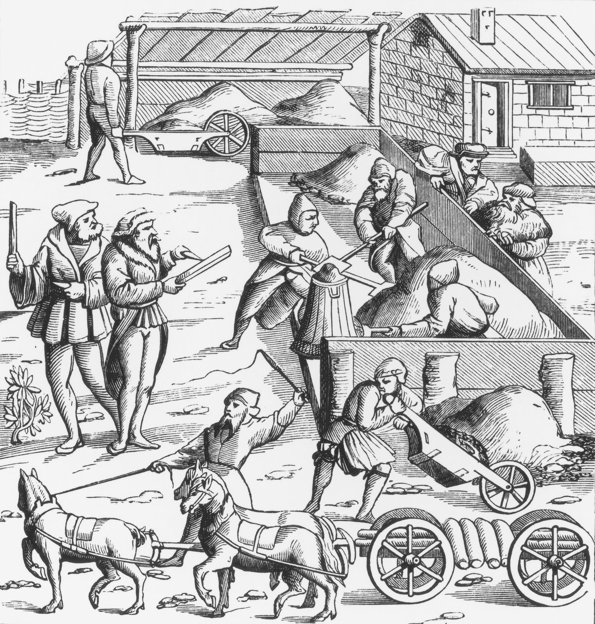 The Extraction of Metals, after a Woodcut in Cosmographie Universelle of Munster, Published 1552 by German School