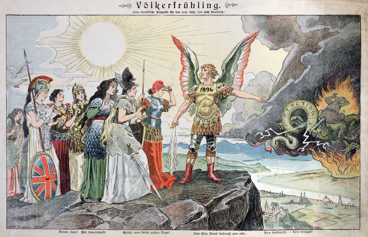 The people of Europe in the Spring Time, 1896 by German School