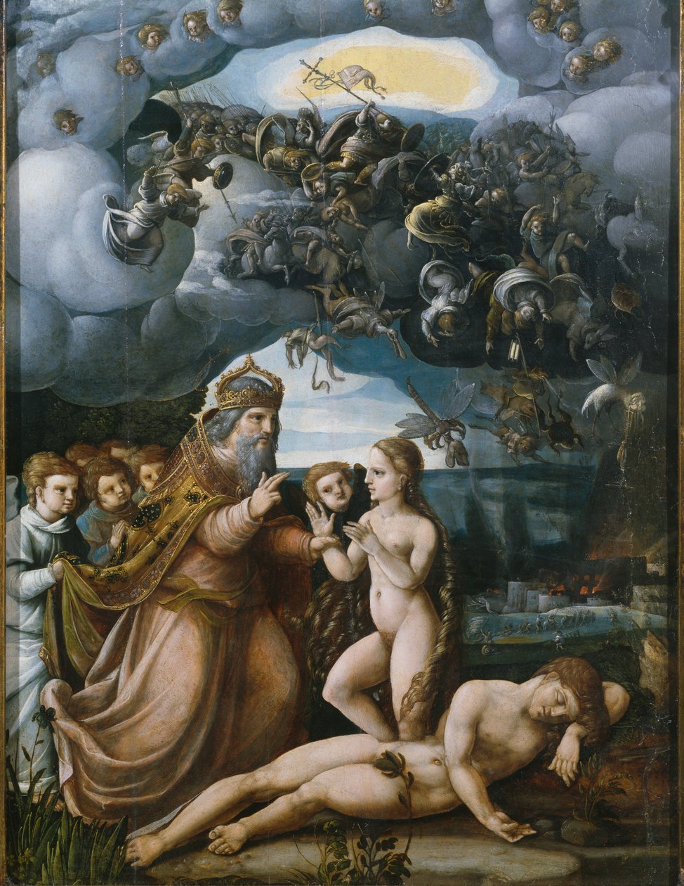 Triptych of the Creation, Creation of Eve, central panel by German School