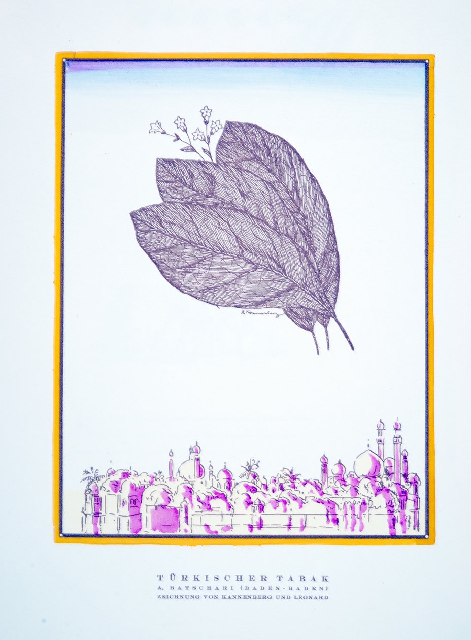 Türkischer Tabak, Advertisement for Batschari Cigaretten, from Styl, pub. 1922 by German School