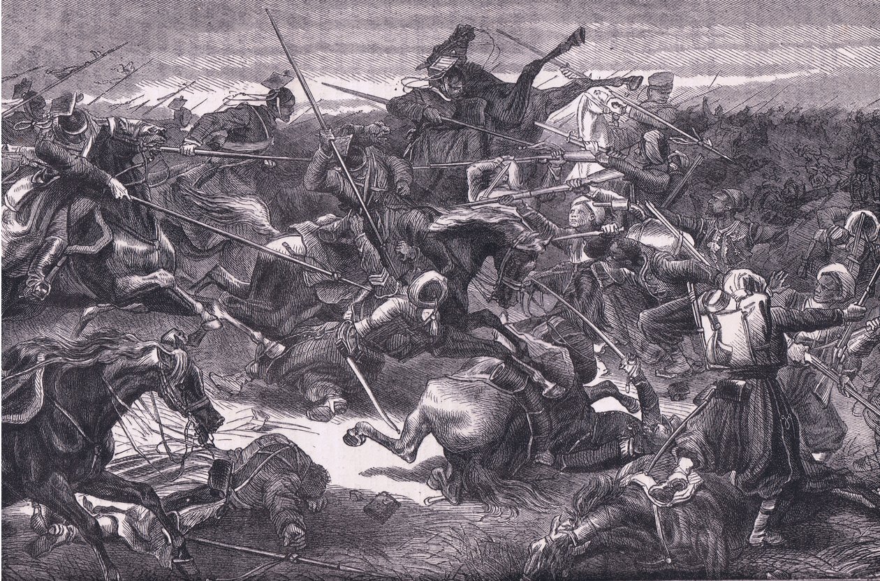 Uhlan attack, Cassells History of the War between France and Germany published by Cassell and Company Limited, c.1890 by German School