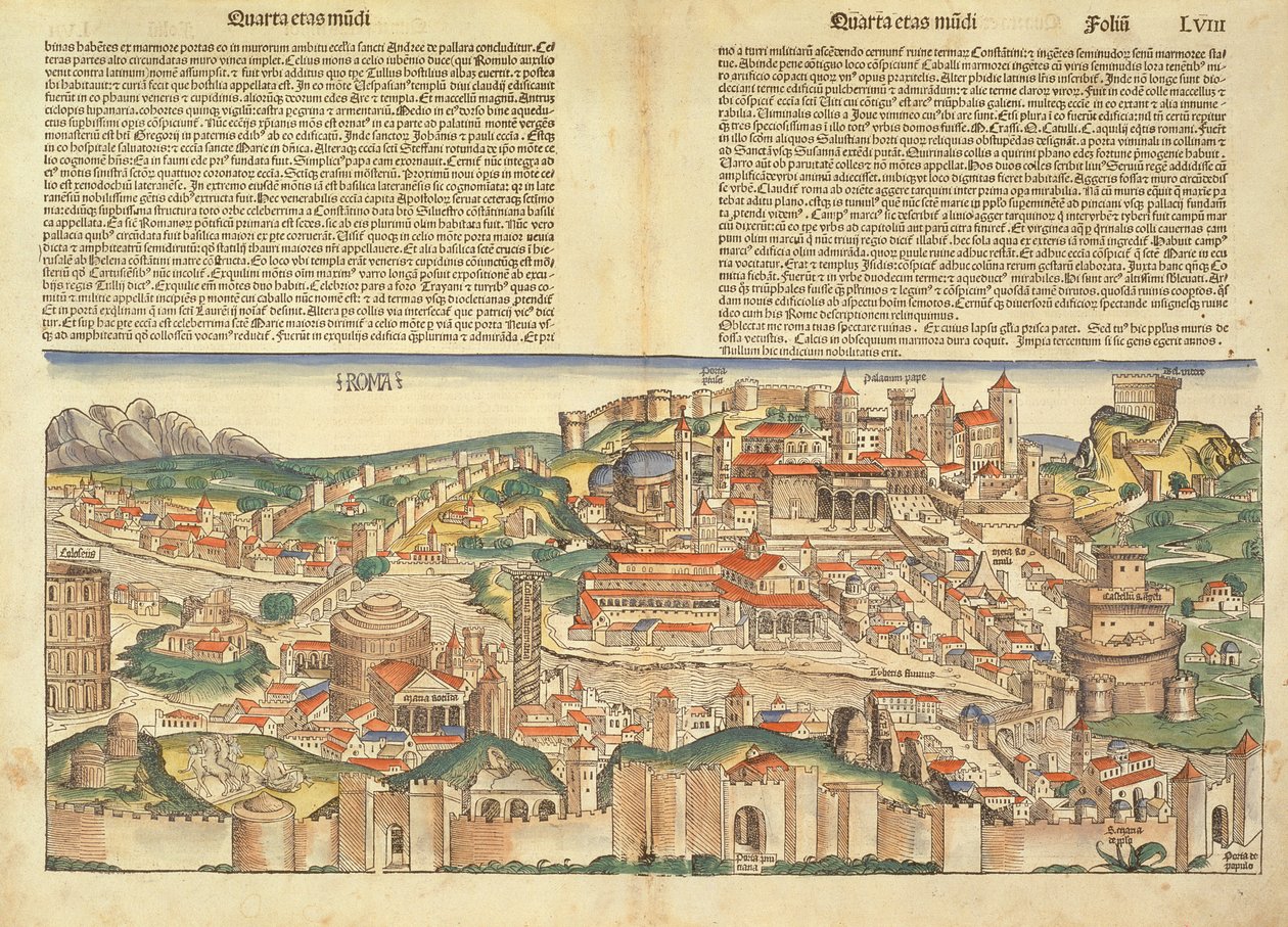 View of the City of Rome, from the Nuremberg Chronicle by Hartmann Schedel, 1493 by German School