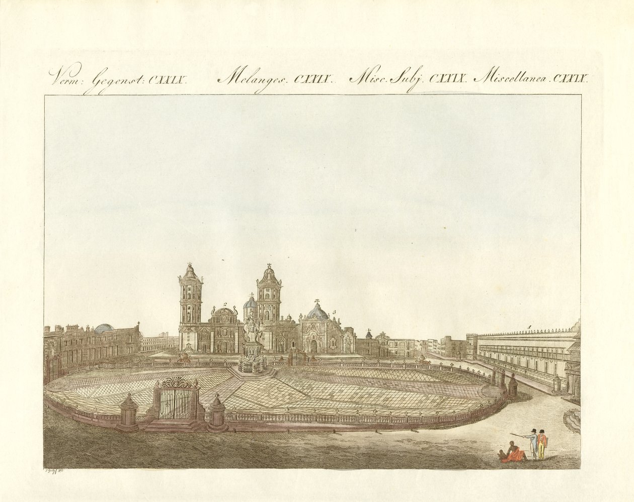 View of the Grand Plaza of Mexico-City in America by German School
