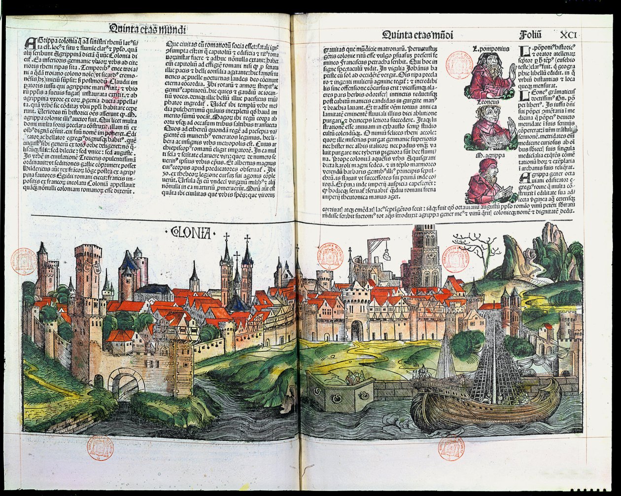 View of the town of Cologne, from the Chronicle of Nuremberg by Hartmann Schedel, 1493 by German School