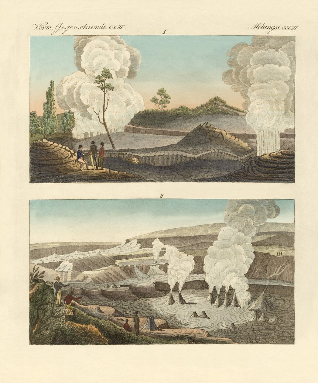 Volcanoes on the Island of Hawaii by German School