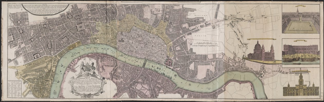 Map of London and Westminster and the Suburb of Southwark by German School