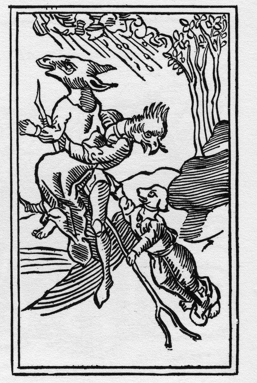 Witches turned into animals engraving of 1489 in 