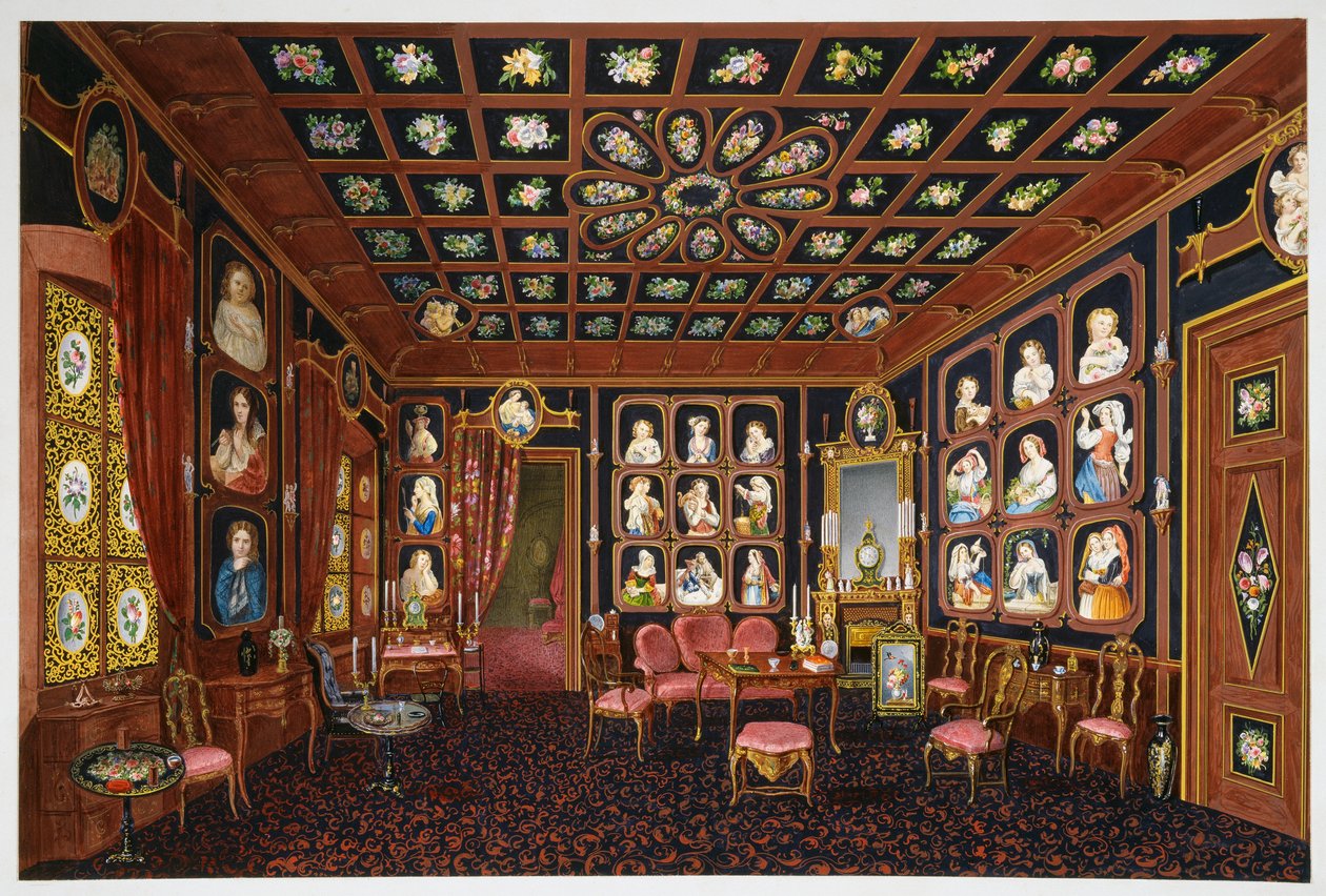 Conversation Salon in Villa Lazarovich, Trieste Residence of Maximilian of Habsburg by Germano Prosdocimi